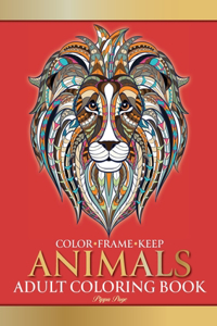 Color Frame Keep. Adult Coloring Book ANIMALS