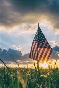 A Sunlit American Flag in a Field United States Journal