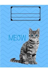 Cat Meow Composition Book, College Ruled