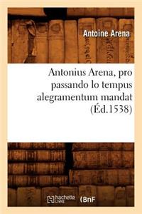 Antonius Arena, Pro Passando Lo Tempus Alegramentum Mandat (Éd.1538)