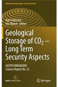 Geological Storage of Co2 - Long Term Security Aspects