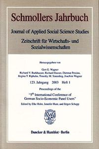 Proceedings of the 5th International Conference of German Socio-Economic Panel Users