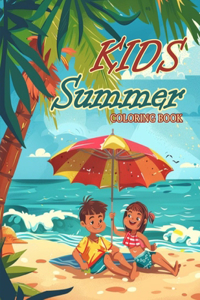 Simple Summer Coloring Book For Kids.