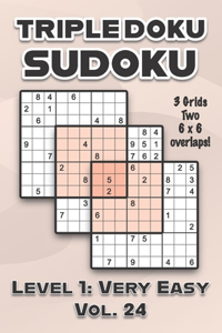 Triple Doku Sudoku 3 Grids Two 6 x 6 Overlaps Level 1