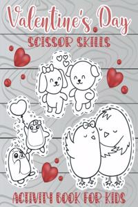 Valentine's Day Scissor Skills Activity Book For Kids