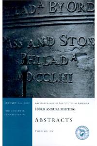 Archaeological Institute of America 103rd Annual Meeting Abstracts