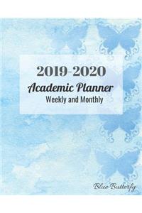 2019-2020 Academic Planner Weekly and Monthly Blue Butterfly