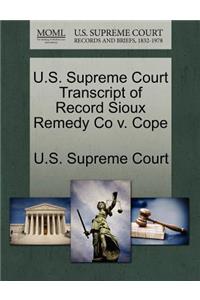 U.S. Supreme Court Transcript of Record Sioux Remedy Co V. Cope