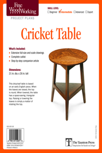 Fine Woodworking's Cricket Table Plan