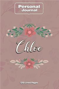Chloe Notebook Journal Personal Diary Personalized Name 120 pages Lined (6x9 inches) (15x23cm)
