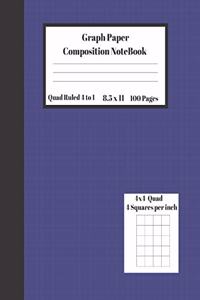 Graph Composition Notebook 4 Squares per inch 4x4 Quad Ruled 4 to 1 / 8.5 x 11 100 Sheets