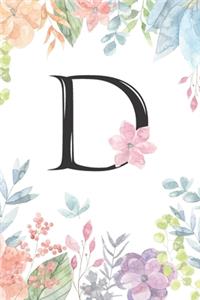 Monogrammed Floral D Journal by Crazy Beautiful Designs