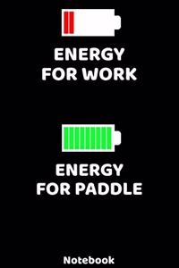 Energy for Work - Energy for Paddle Notebook