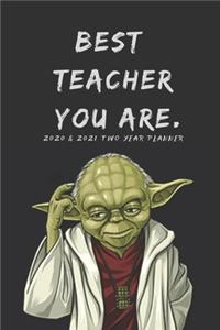 Best Teacher Gift - 2020 & 2021 Two Year Weekly Planner - Funny Star Wars Yoda Quote - Academic Agenda Notebook for Planning Appointments