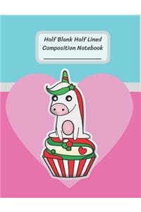 Half Blank Half Lined Composition Notebook