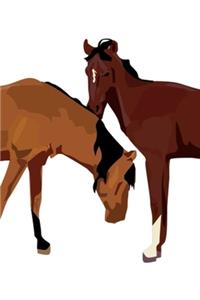 2020 Weekly Planner Horse Illustration Equine Two Horses 134 Pages