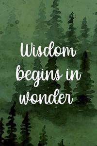 Wisdom Begins In Wonder