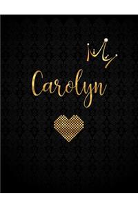 Carolyn: Black Personalized Lined Journal with Inspirational Quotes