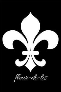 fleur-de-lis - Black Lined Notebook with Margins