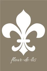 fleur-de-lis in Khaki - Blank Notebook with Fleur de Lis Corners 6x9