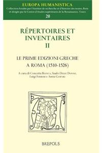Le Prime Edizioni Greche a Roma (1510-1526)