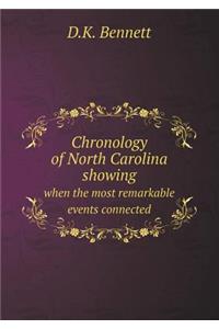 Chronology of North Carolina Showing When the Most Remarkable Events Connected