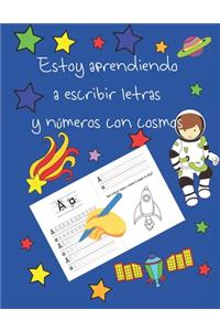 Estoy aprendiendo a escribir letras y números con cosmos