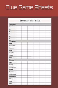 Clue Game Sheets