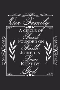 Our Family a Circle of Trust Founded on Faith Joined in Love Kept by God