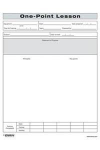 One-Point Lesson Form