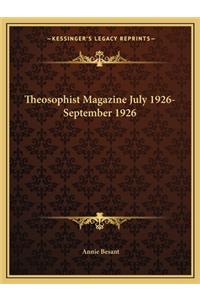 Theosophist Magazine July 1926-September 1926