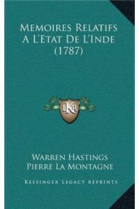 Memoires Relatifs A L'Etat De L'Inde (1787)