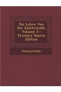 Die Lehre Von Der Elektricitat, Volume 3