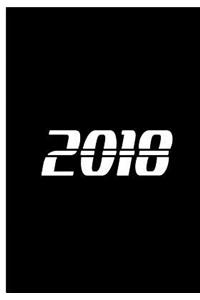 2018 - Black Notebook / Journal / Extended Lined Pages / Soft Matte Cover