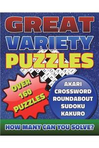 Great Variety Puzzles - Puzzles and Games Puzzle Book