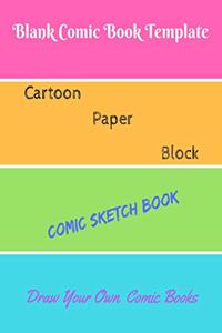 Blank Comic Book Template Cartoon Paper Block Sketch Multi Panels Designs 8.5