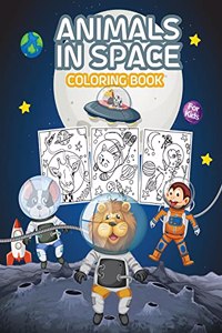 Animals in Space Coloring Book for Kids
