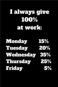 I always give 100% at work