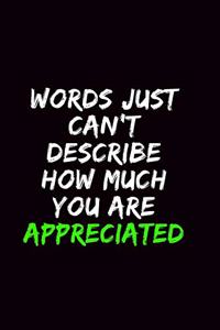 Words just can't describe how much you are appreciated