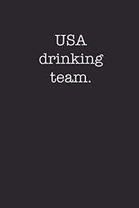 USA Drinking Team Funny Sarcastic Minimal Style 120 Page Notebook Lined Journal