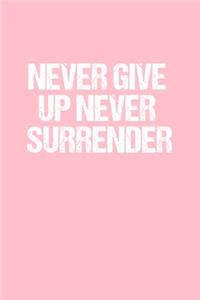 Never give up never surrender