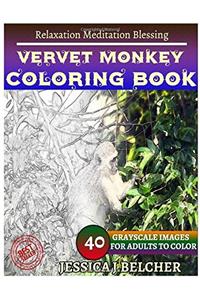 Vervet Monkey Coloring Book for Adults Relaxation Meditation Blessing