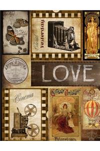 Vintage Love Chocolate Barcelona: College Ruled Journal Composition Notebook