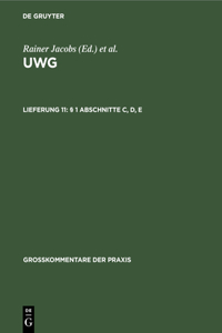 § 1 Abschnitte C, D, E