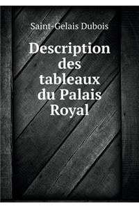 Description Des Tableaux Du Palais Royal