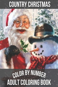 Country Christmas Color By Number Adult Coloring book
