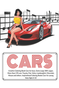 Creative Coloring Book Cars for boys. Extra Large 300+ pages. More than 170 cars