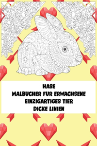 Malbücher für Erwachsene - Dicke Linien - Einzigartiges Tier - Hase
