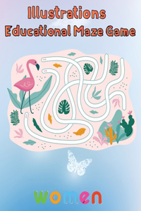 Illustrator Educational Maze Game Women