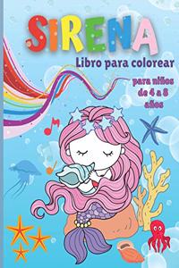 Libro para colorear de sirenas para niños de 4 a 8 años